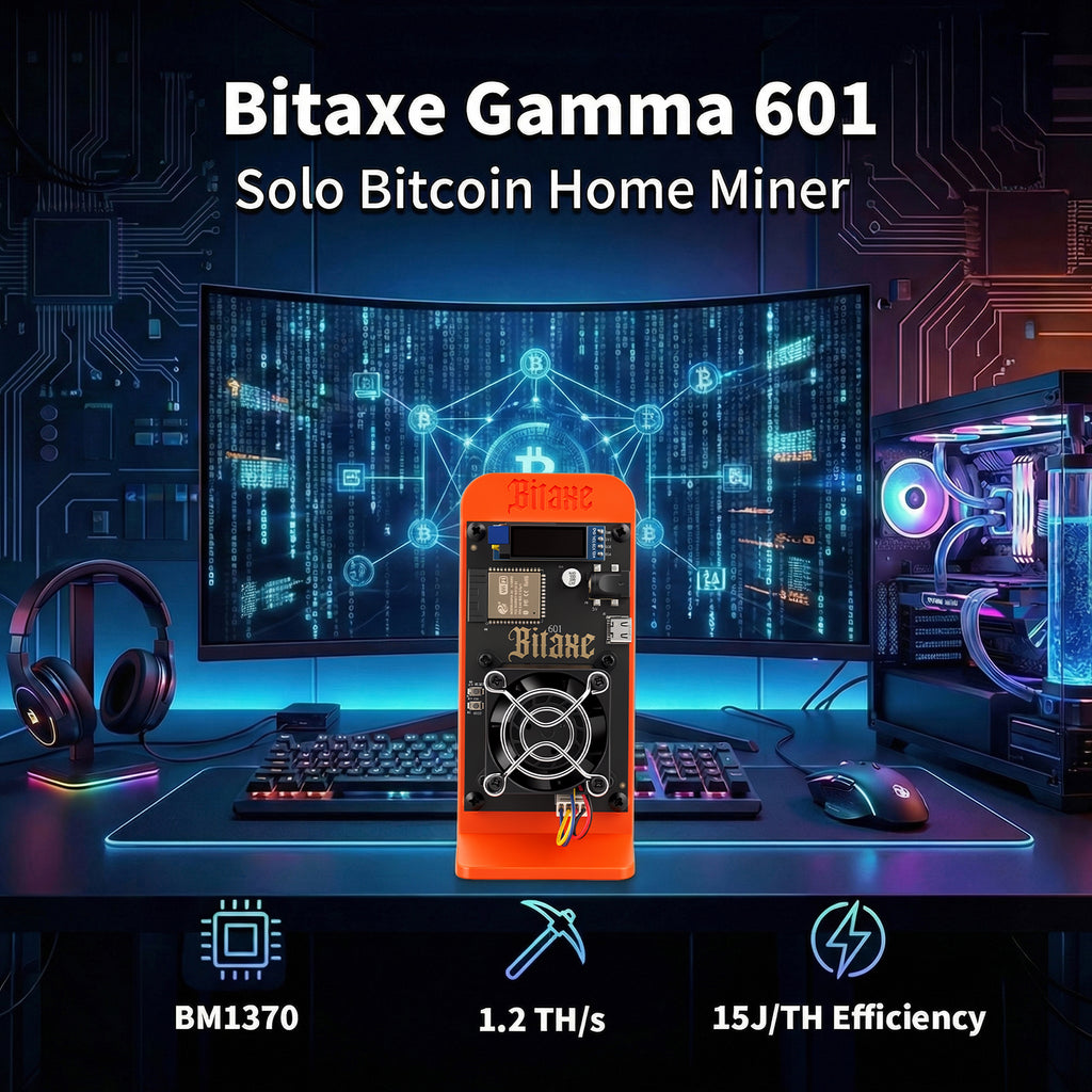 Bitaxe Gamma Lottery Miner | Up to 1.2TH/s |3D-Printed Enclosure | Orange(Power Supply Included)