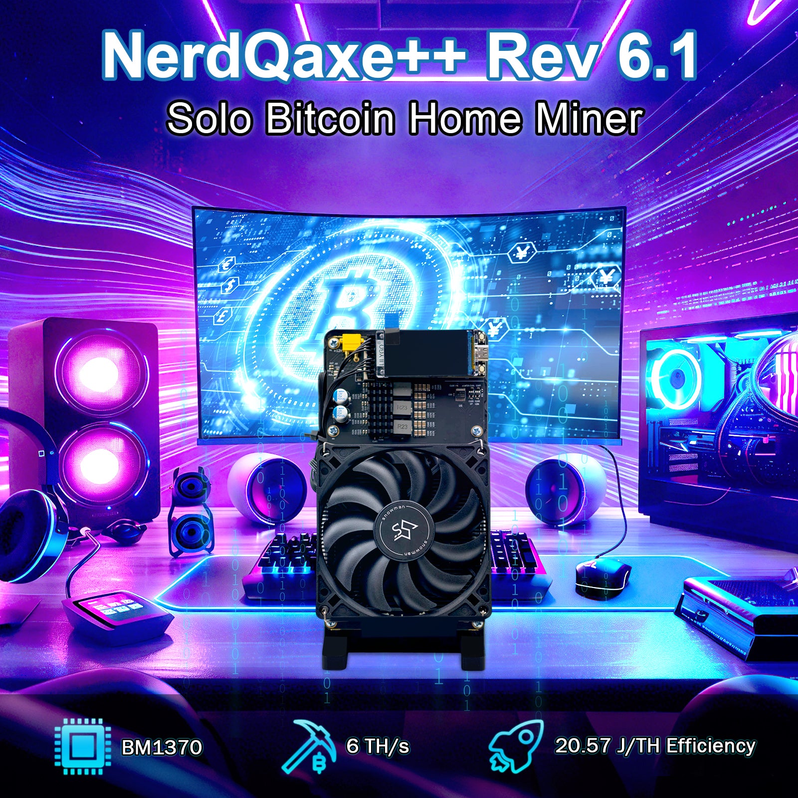 NerdQaxe++ Bitcoin Home Miner 6TH/s | Plug & Play Quiet Crypto Node