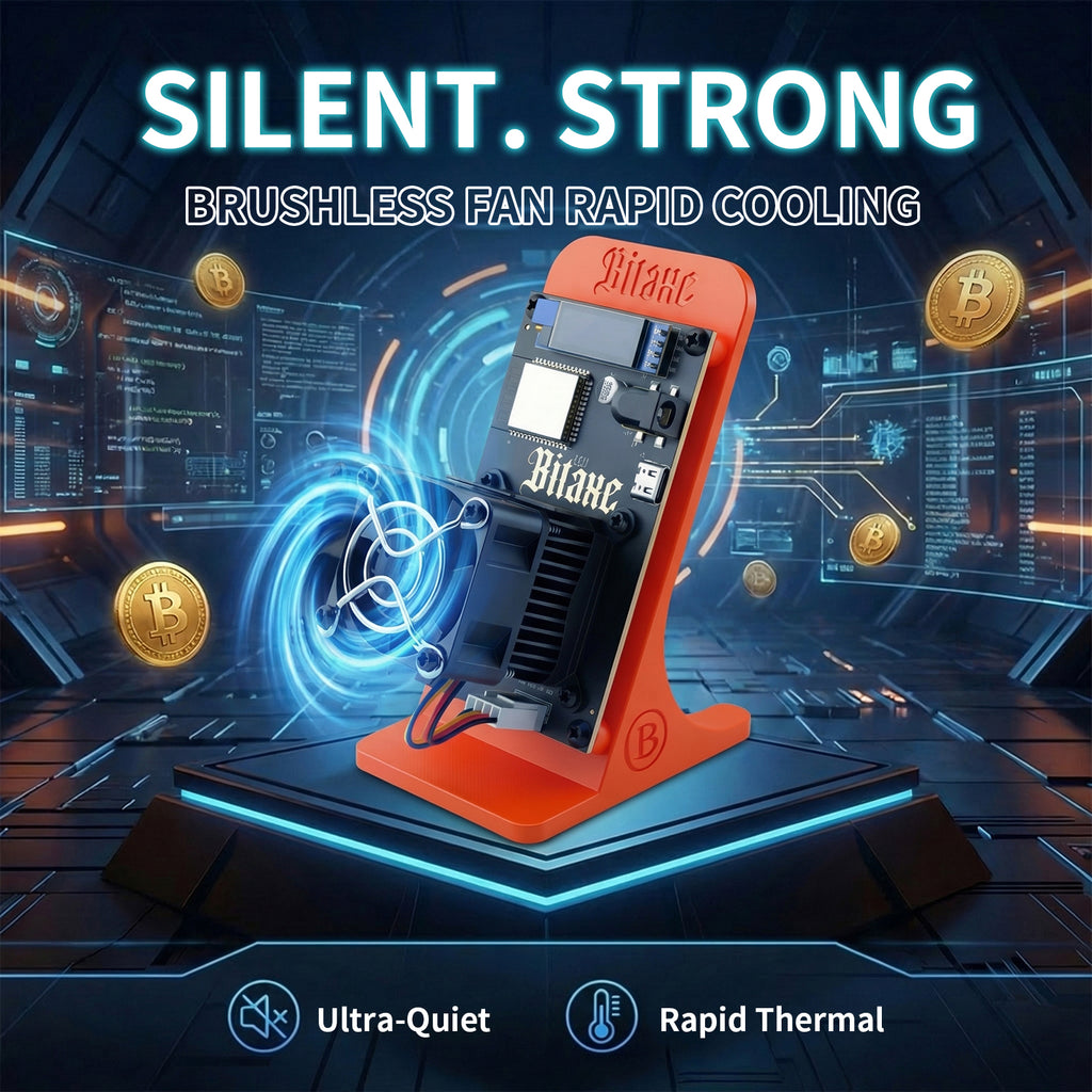 Bitaxe Gamma Lottery Miner | Up to 1.2TH/s |3D-Printed Enclosure | Orange(Power Supply Included)