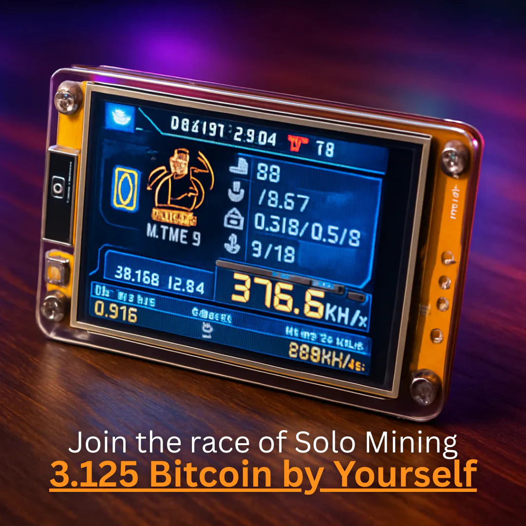 Bitcoin Merch® Gold Nugget - Plug & Play Solo Miner